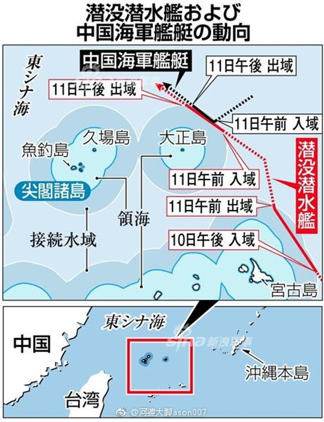 大战日本海自!我093B核潜艇进钓鱼岛 凯旋高挂五星旗