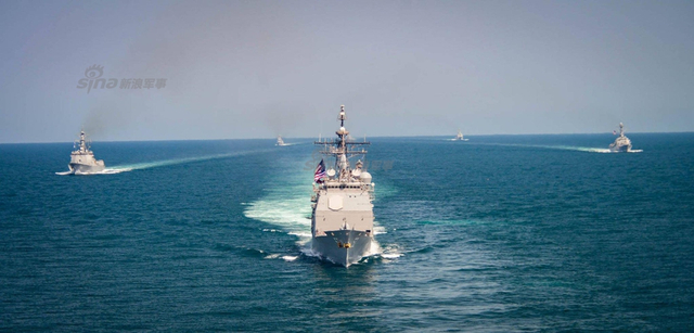 这次终于到朝鲜作战区域了！美航母与韩国摆拍