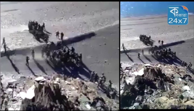 疑中印士兵班公湖互扔石块曝光 印度士兵躺地一个