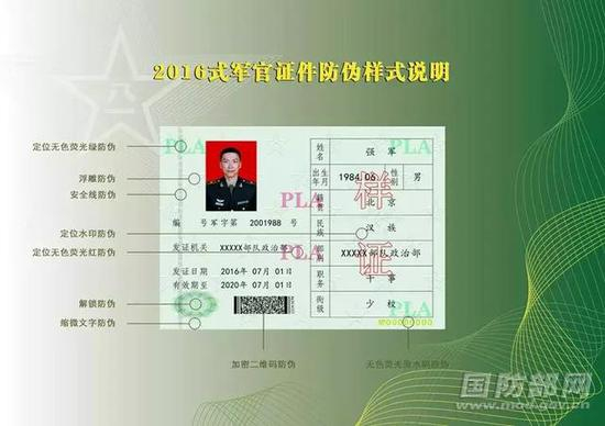 ▲真正的军官证是这样的