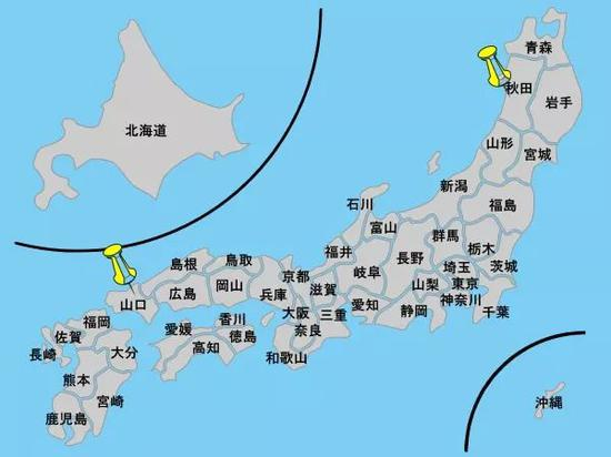“陆基宙斯盾”系统预计部署候选地示意图