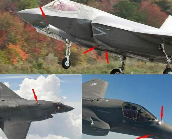 F-35的EODAS分布于机体6个保型观察窗内