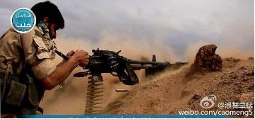 努斯拉武装分子使用的中国外贸式W-85式重机枪，可能是卡塔尔或沙特提供