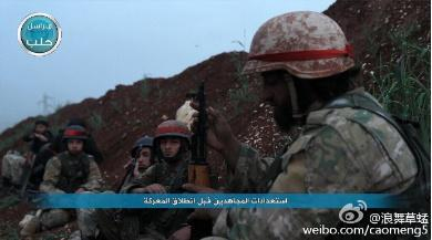 阿勒颇南部战斗中的努斯拉武装分子全部配上头盔，装备日益正规化