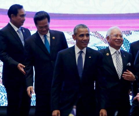 奥巴马与东盟国家领导人（资料图）