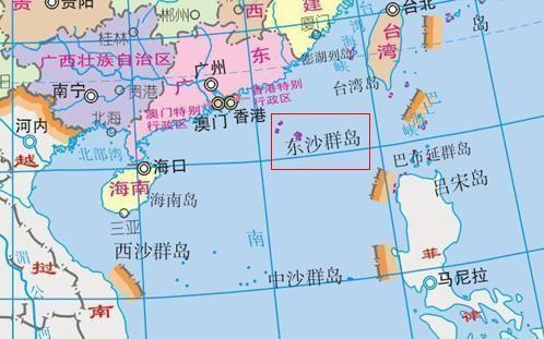 图为东沙群岛位置示意。（图片取自网络）