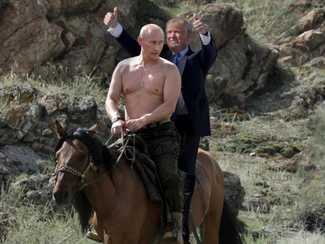 “策马奔腾共享人世繁华”（网友恶搞）