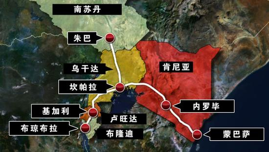 规划中的东非铁路网
