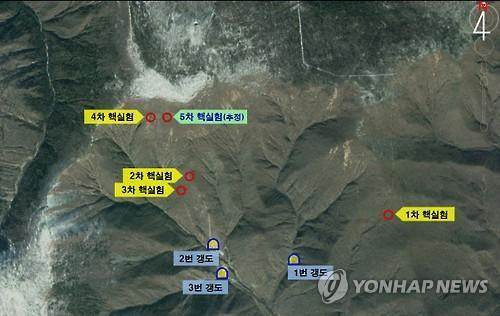 资料图：丰溪里核试验场坑道位置图