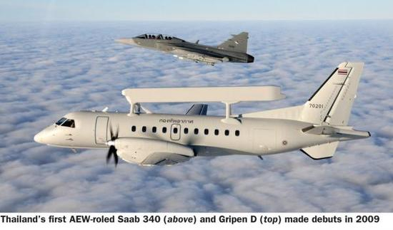泰国空军的萨博340预警机和“鹰狮”战斗机