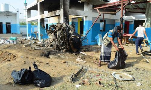 沙特领导的联军轰炸也门医院