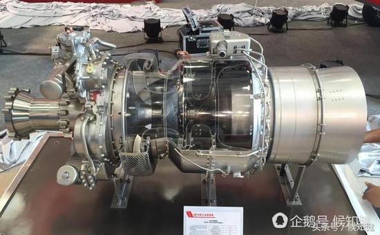 图：国内展出的涡轴16发动机剖面模型