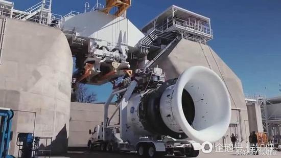 图：地面测试中的GE9X