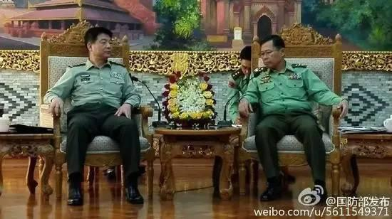 原文配图：赵宗岐与缅甸军方会谈。