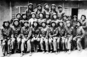 资料图：部分从事对敌广播的志愿军女战士