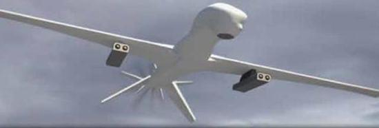 　　图片：具有察打一体能力的“安卡”-TP无人机设想图，从其外挂来看仍然难以于“彩虹”无人机相比。