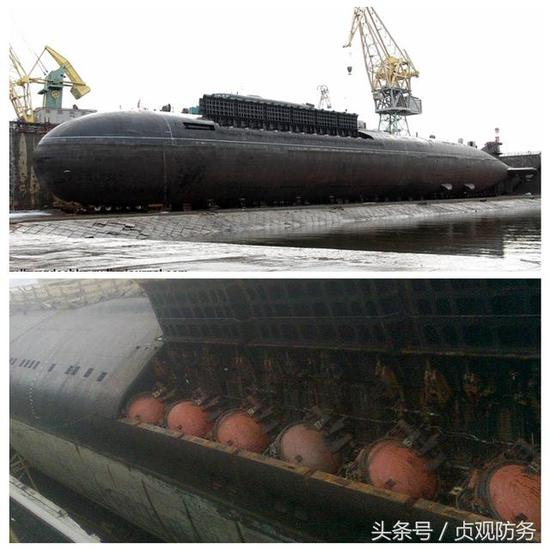 △“奥斯卡”II在左右两侧各装有12具CM-225A发射管，采40度角倾斜发射