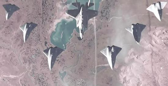 图片：F-35和无人战斗机协同空战