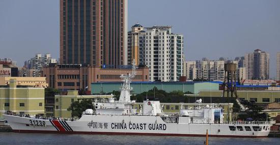 图为海警31239舰。该舰原为中国海军053H2G型539“安庆”号护卫舰。