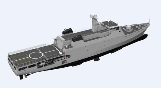 基于OPV-2400巡逻舰蓝本设计的护卫舰有着不俗的颜值