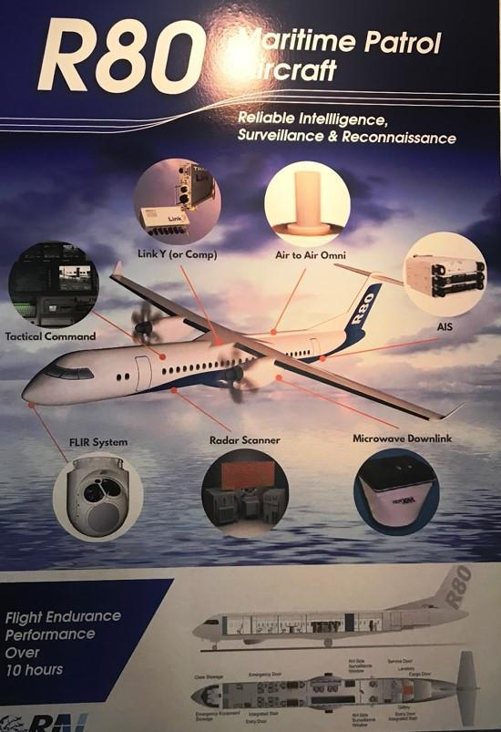 图为RAI公布的，基于R80涡桨客机的海上巡逻机。