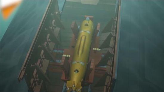 截图显示俄潜艇正在释放状态-6核鱼雷