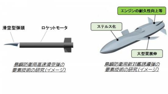 （日本2017财年预算报告中“高速滑空弹”和新型反舰导弹）