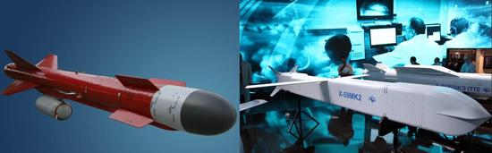 （KH-59（左）与KH-59MK2的对比，可见外形有了巨大的变化）