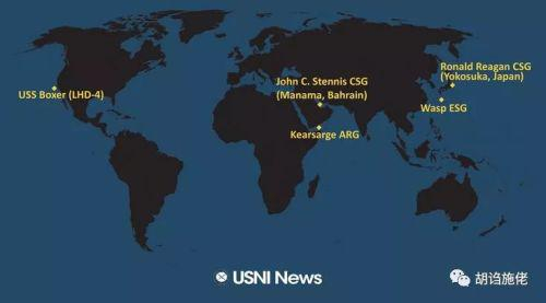 ▲ 然后你会发现，世界上还在海外晃荡的美国航母只剩下1艘