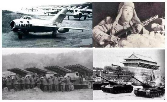 ▲建国初期50年代的中国，天上飞的、地上跑的、手里拿的可以说是全苏式装备