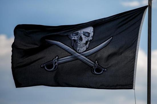图片：不挂国籍旗的船艇一律认为是海盗，会受到各国海军的检查和打击。