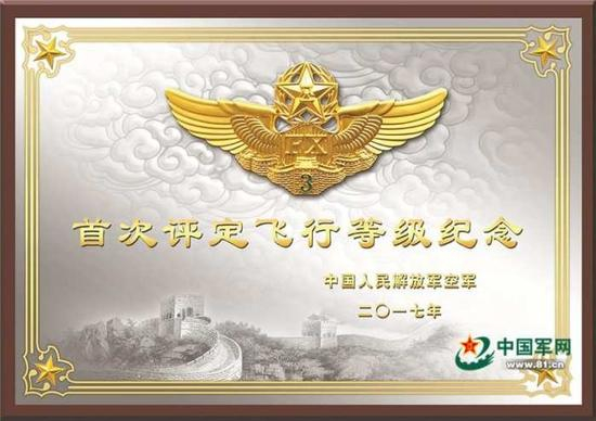 中国空军于去年开始首次飞行等级评定。