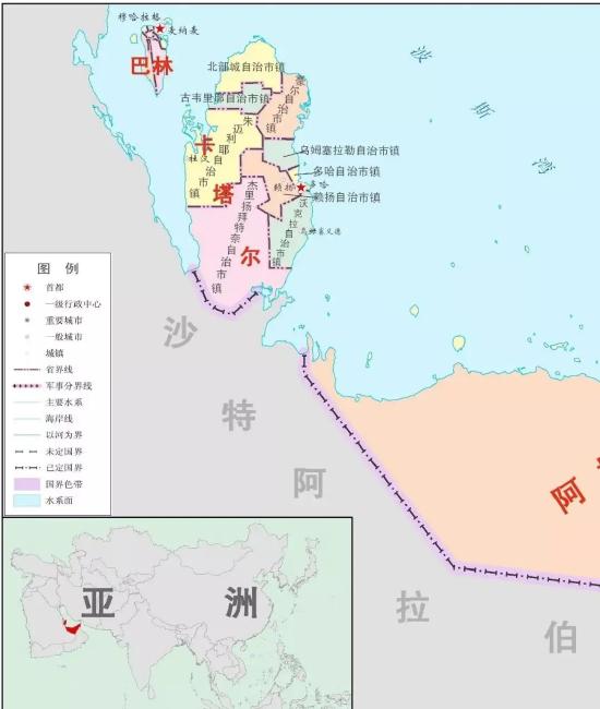 卡塔尔地图