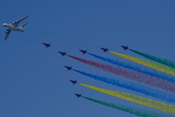 国庆阅兵演练飞机刷屏
