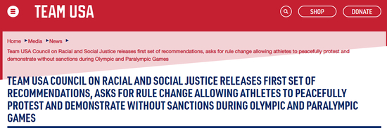 美国奥委会公告截图