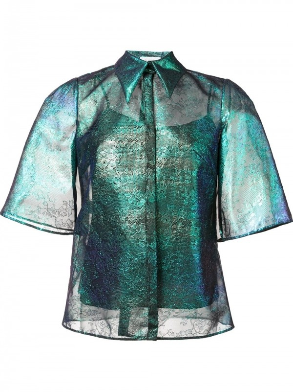 DELPOZO 荧光蕾丝衬衫 ¥10，608