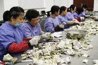 公交点钞员一天清算25万零钱