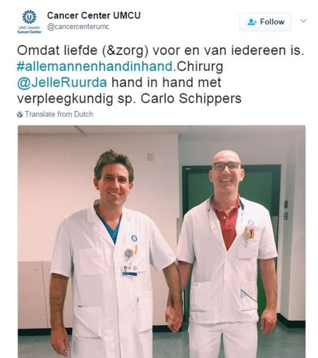 一对同性情侣被攻击后 全荷兰男人都开始手拉手