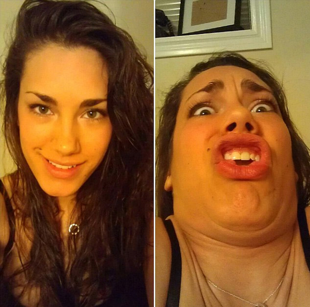 美女秒变"丑女" 网上掀"变丑"热潮_新浪图片