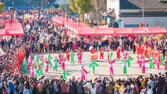 安徽马鞍山：非遗表演贺新春