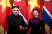 朝鲜最高领导人金正恩会见越南国会主席阮氏金银