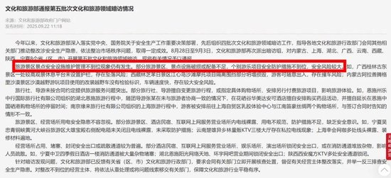 （2025年，文化和旅游部通报第五批次文化和旅游领域暗访情况 图源：央视网 　　）