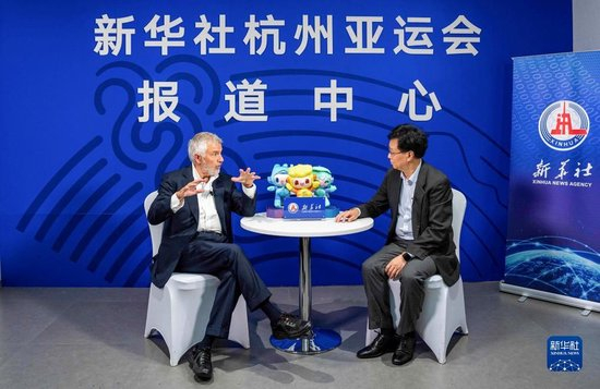  9月25日，国际奥委会副主席萨马兰奇接受新华社记者专访。新华社记者 孙非 摄