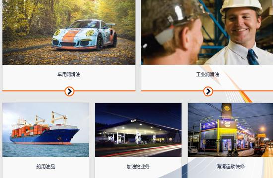（截图来自海湾石油中国官网）