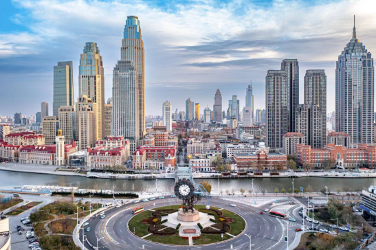  这是天津市中心城区一景。
