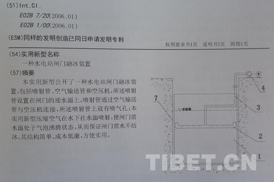 图为水电站闸门融冰装置专利摘要。
