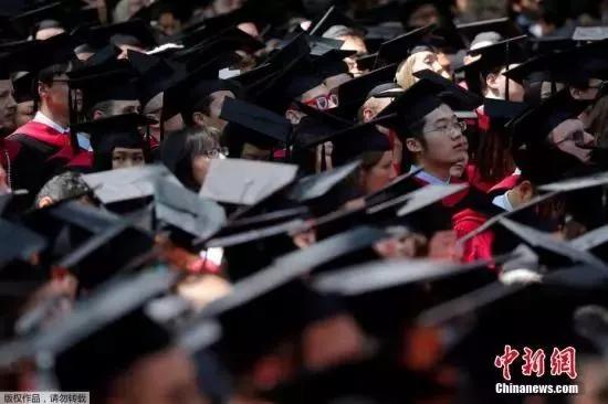 资料图:高校学生正在参加毕业典礼