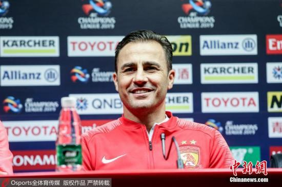 资料图：目前，卡纳瓦罗依然担任广州恒大俱乐部主帅一职，此番成为国足主帅后，他将双线带队作战。 图片来源：Osports全体育图片社