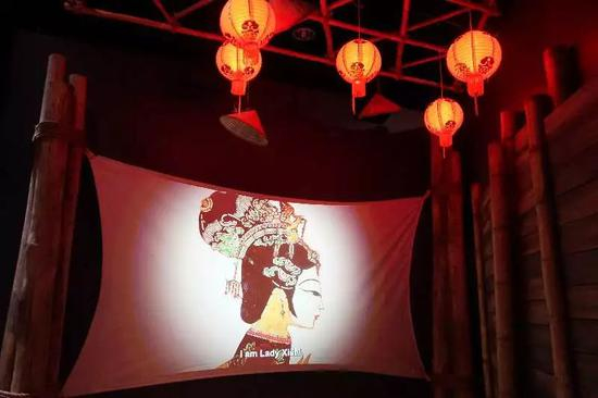  在美国华盛顿国际间谍博物馆内，关于西施的动画视频。新华社记者徐剑梅摄