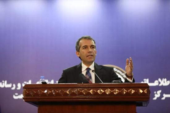 　　▲2019年9月8日，在阿富汗喀布尔，阿富汗总统府发言人西迪克·西迪基在新闻发布会上发表声明说，只有塔利班接受停火并与阿政府直接对话，和平才能实现。新华社发